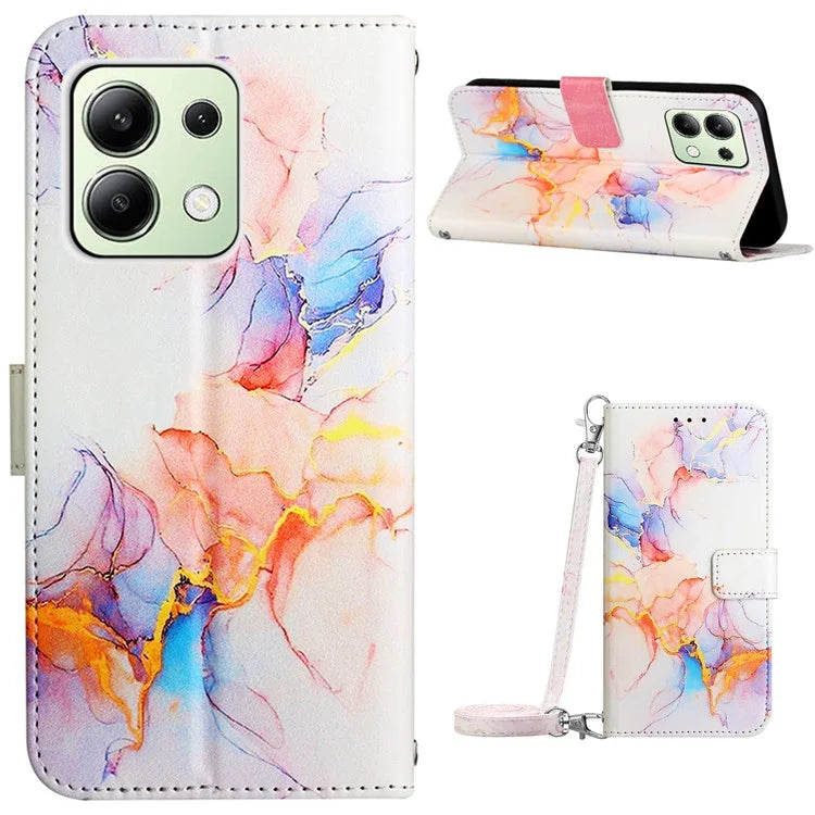 YB Pattern Printing Leather Series-6 For Xiaomi Redmi Note 13 4G Crossbody Phone Case Wallet Cover