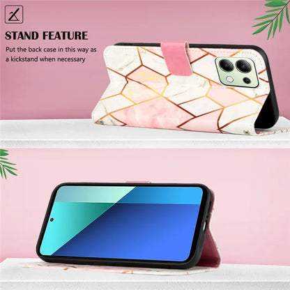 YB Pattern Printing Leather Series-6 For Xiaomi Redmi Note 13 4G Crossbody Phone Case Wallet Cover