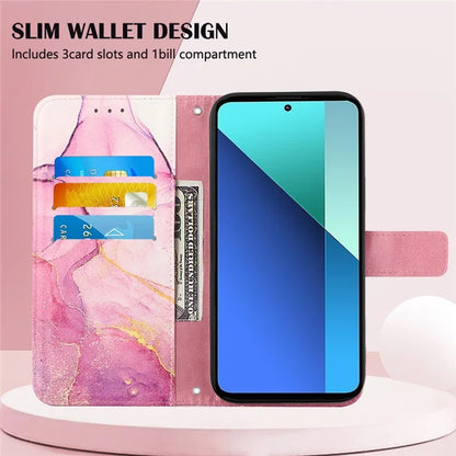 YB Pattern Printing Leather Series-6 For Xiaomi Redmi Note 13 4G Crossbody Phone Case Wallet Cover