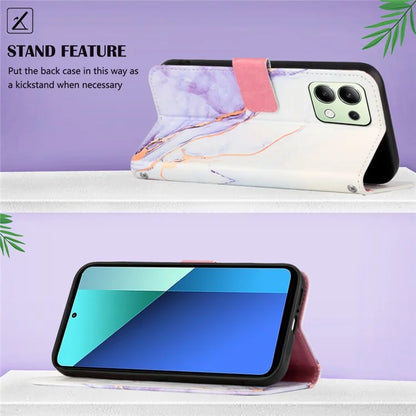 YB Pattern Printing Leather Series-6 For Xiaomi Redmi Note 13 4G Crossbody Phone Case Wallet Cover