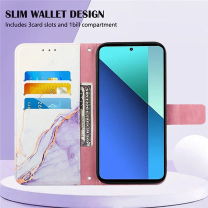 YB Pattern Printing Leather Series-6 For Xiaomi Redmi Note 13 4G Crossbody Phone Case Wallet Cover