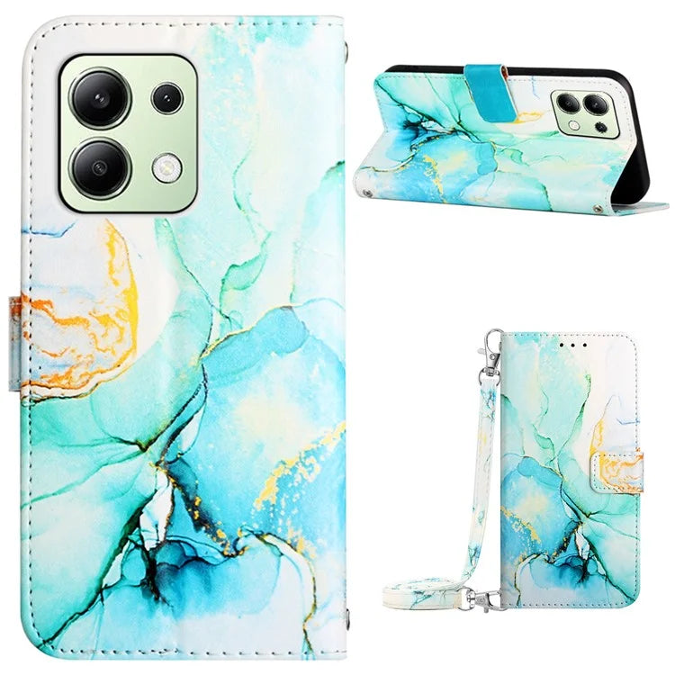 YB Pattern Printing Leather Series-6 For Xiaomi Redmi Note 13 4G Crossbody Phone Case Wallet Cover