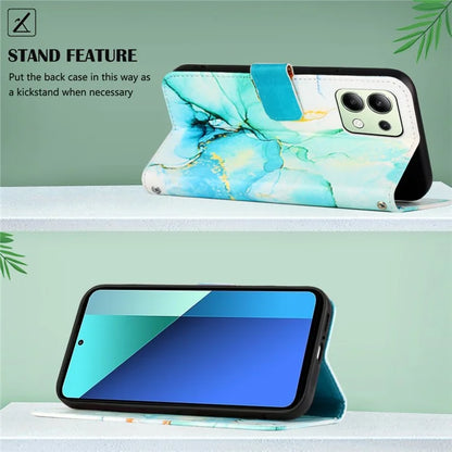 YB Pattern Printing Leather Series-6 For Xiaomi Redmi Note 13 4G Crossbody Phone Case Wallet Cover