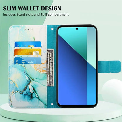 YB Pattern Printing Leather Series-6 For Xiaomi Redmi Note 13 4G Crossbody Phone Case Wallet Cover