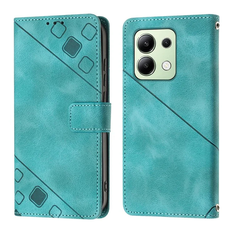 PT005 YB Imprinting Series-7 for Xiaomi Redmi Note 13 4G Case PU Leather + Soft TPU Flip Wallet Phone Cover