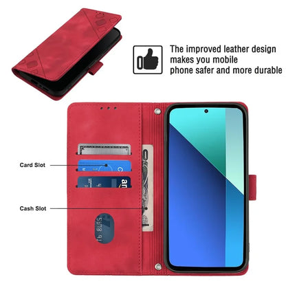 PT005 YB Imprinting Series-7 for Xiaomi Redmi Note 13 4G Case PU Leather + Soft TPU Flip Wallet Phone Cover