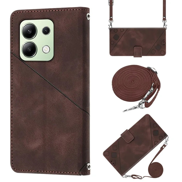 PT005 YB Imprinting Series-7 for Xiaomi Redmi Note 13 4G Case PU Leather + Soft TPU Flip Wallet Phone Cover