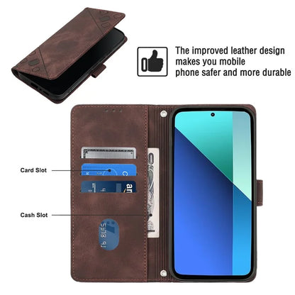 PT005 YB Imprinting Series-7 for Xiaomi Redmi Note 13 4G Case PU Leather + Soft TPU Flip Wallet Phone Cover