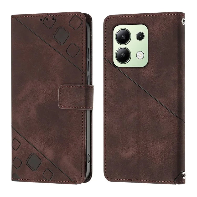 PT005 YB Imprinting Series-7 for Xiaomi Redmi Note 13 4G Case PU Leather + Soft TPU Flip Wallet Phone Cover