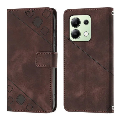 PT005 YB Imprinting Series-7 for Xiaomi Redmi Note 13 4G Case PU Leather + Soft TPU Flip Wallet Phone Cover