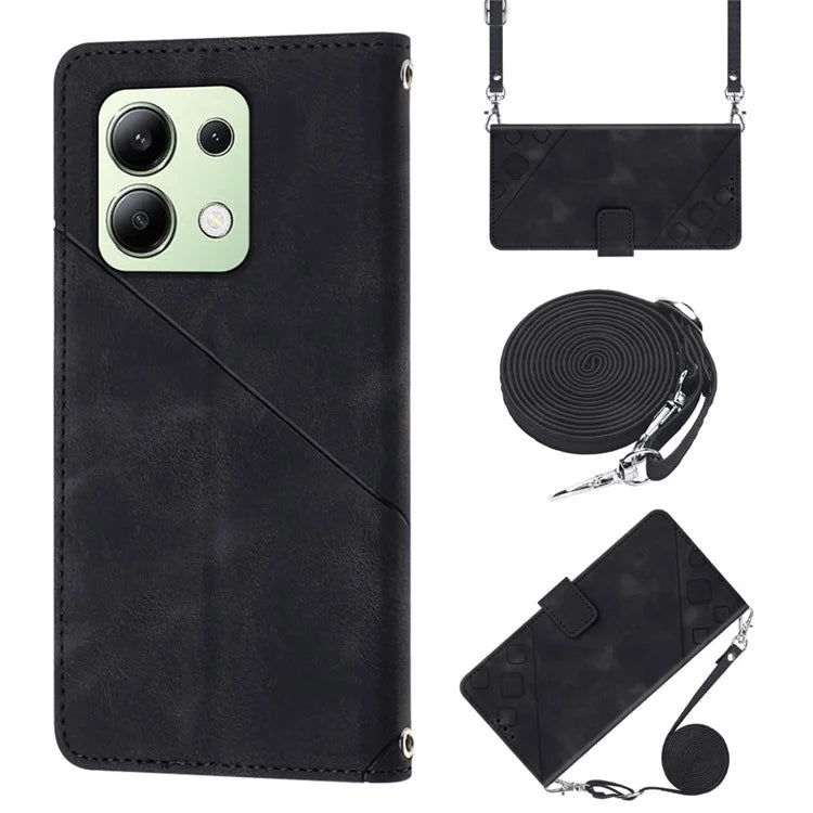 PT005 YB Imprinting Series-7 for Xiaomi Redmi Note 13 4G Case PU Leather + Soft TPU Flip Wallet Phone Cover