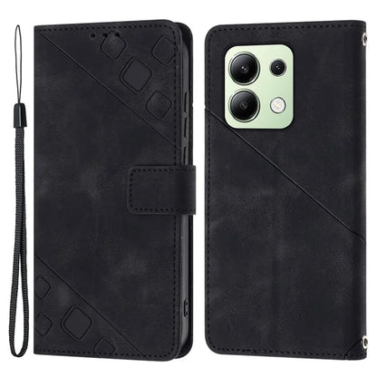 PT005 YB Imprinting Series-6 For Xiaomi Redmi Note 13 4G Leather Case with Hand Strap Wallet Cover
