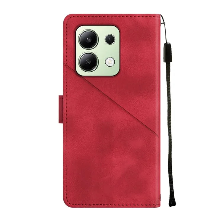 PT005 YB Imprinting Series-6 For Xiaomi Redmi Note 13 4G Leather Case with Hand Strap Wallet Cover