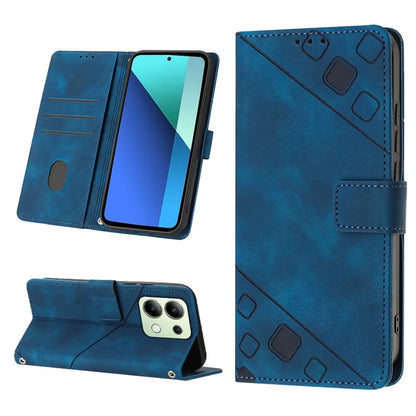 PT005 YB Imprinting Series-6 For Xiaomi Redmi Note 13 4G Leather Case with Hand Strap Wallet Cover