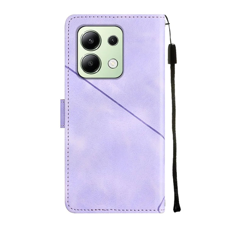 PT005 YB Imprinting Series-6 For Xiaomi Redmi Note 13 4G Leather Case with Hand Strap Wallet Cover