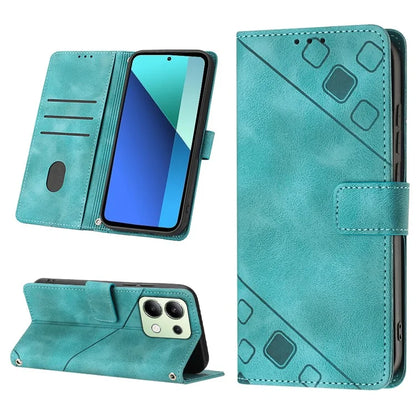 PT005 YB Imprinting Series-6 For Xiaomi Redmi Note 13 4G Leather Case with Hand Strap Wallet Cover
