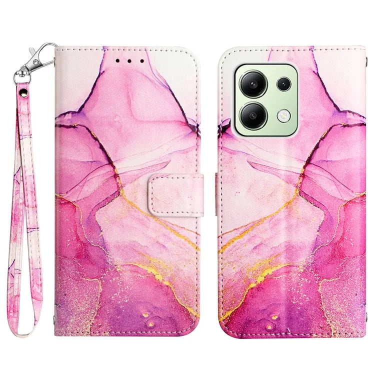 YB Pattern Printing Leather Series-5 For Xiaomi Redmi Note 13 4G Wallet Case PU Leather Phone Cover