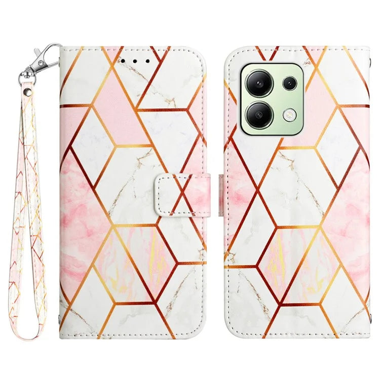 YB Pattern Printing Leather Series-5 For Xiaomi Redmi Note 13 4G Wallet Case PU Leather Phone Cover