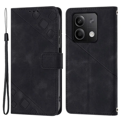 PT005 YB Imprinting Series-6 For Xiaomi Redmi Note 13 5G Case Wallet Skin-touch Leather Cover