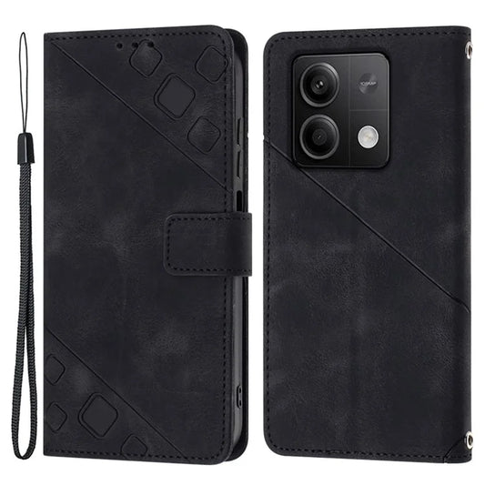 PT005 YB Imprinting Series-6 For Xiaomi Redmi Note 13 5G Case Wallet Skin-touch Leather Cover