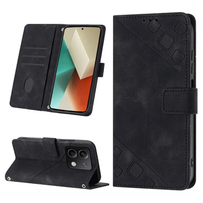 PT005 YB Imprinting Series-6 For Xiaomi Redmi Note 13 5G Case Wallet Skin-touch Leather Cover