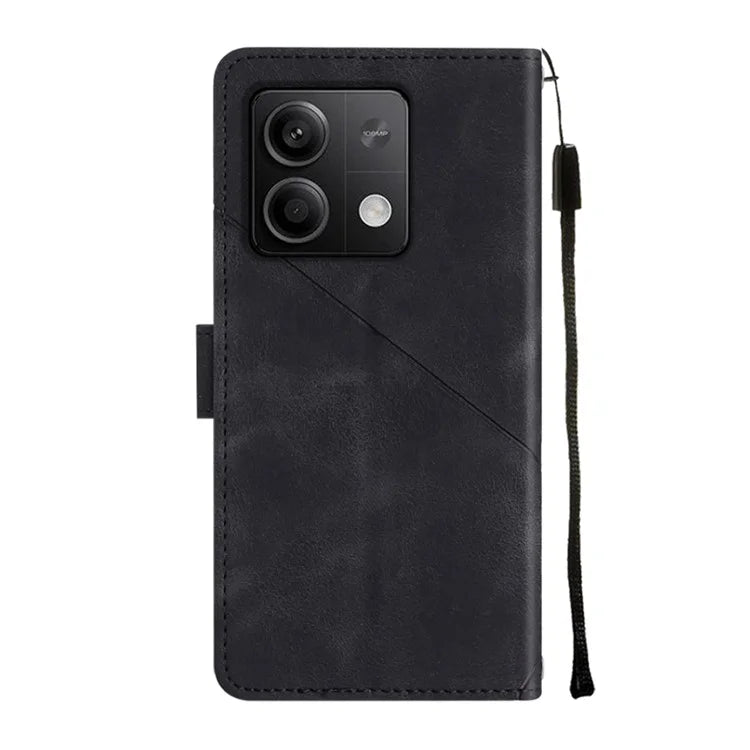 PT005 YB Imprinting Series-6 For Xiaomi Redmi Note 13 5G Case Wallet Skin-touch Leather Cover