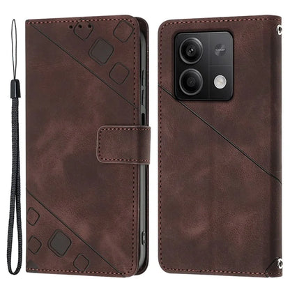 PT005 YB Imprinting Series-6 For Xiaomi Redmi Note 13 5G Case Wallet Skin-touch Leather Cover