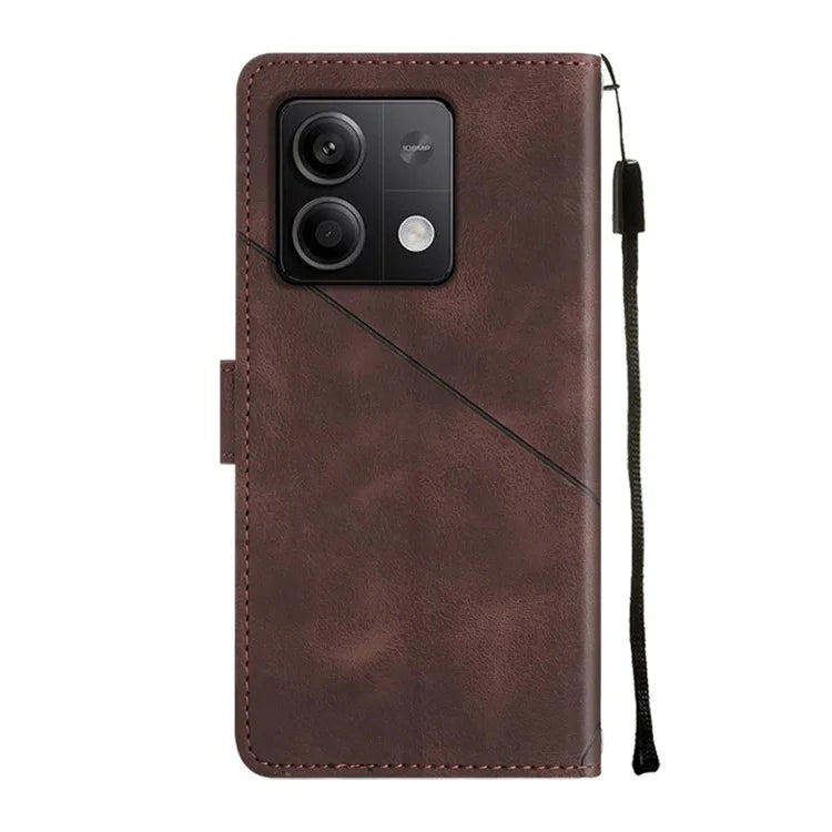 PT005 YB Imprinting Series-6 For Xiaomi Redmi Note 13 5G Case Wallet Skin-touch Leather Cover