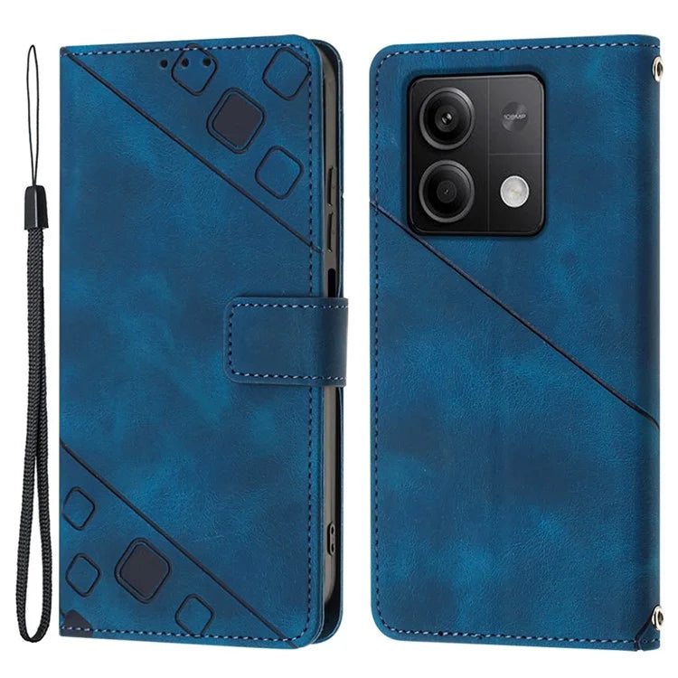 PT005 YB Imprinting Series-6 For Xiaomi Redmi Note 13 5G Case Wallet Skin-touch Leather Cover