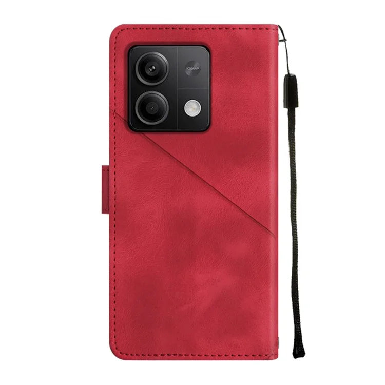 PT005 YB Imprinting Series-6 For Xiaomi Redmi Note 13 5G Case Wallet Skin-touch Leather Cover