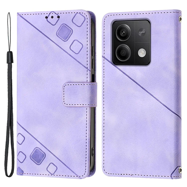 PT005 YB Imprinting Series-6 For Xiaomi Redmi Note 13 5G Case Wallet Skin-touch Leather Cover