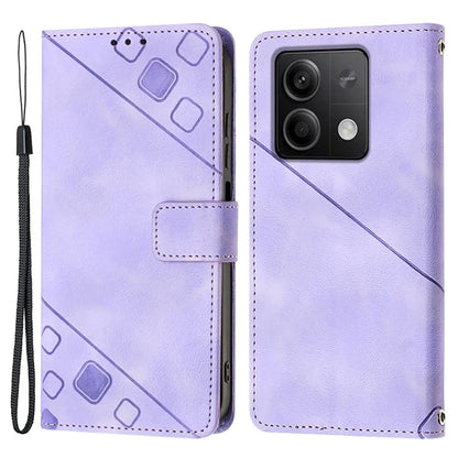 PT005 YB Imprinting Series-6 For Xiaomi Redmi Note 13 5G Case Wallet Skin-touch Leather Cover