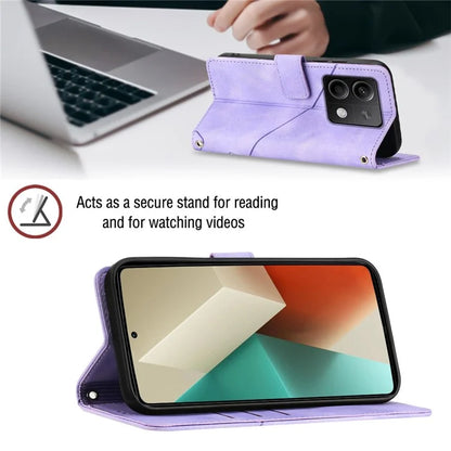PT005 YB Imprinting Series-6 For Xiaomi Redmi Note 13 5G Case Wallet Skin-touch Leather Cover