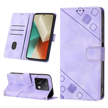 PT005 YB Imprinting Series-6 For Xiaomi Redmi Note 13 5G Case Wallet Skin-touch Leather Cover