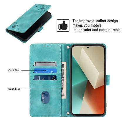 PT005 YB Imprinting Series-6 For Xiaomi Redmi Note 13 5G Case Wallet Skin-touch Leather Cover