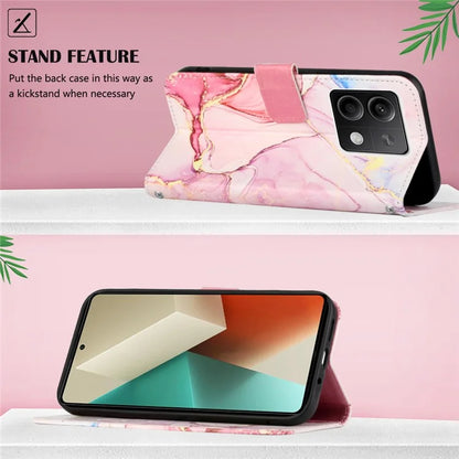 YB Pattern Printing Leather Series-6 For Xiaomi Redmi Note 13 5G Case Wallet Phone Cover with Straps