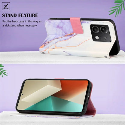 YB Pattern Printing Leather Series-6 For Xiaomi Redmi Note 13 5G Case Wallet Phone Cover with Straps