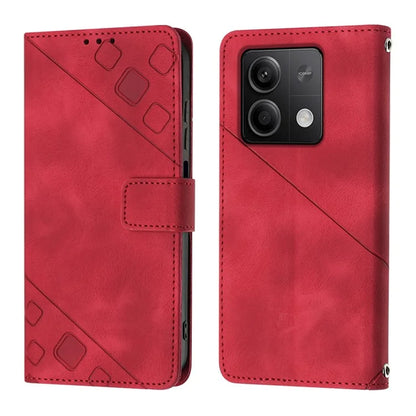 PT005 YB Imprinting Series-7 for Xiaomi Redmi Note 13 5G Case PU Leather Phone Cover Purse with Neck Cord