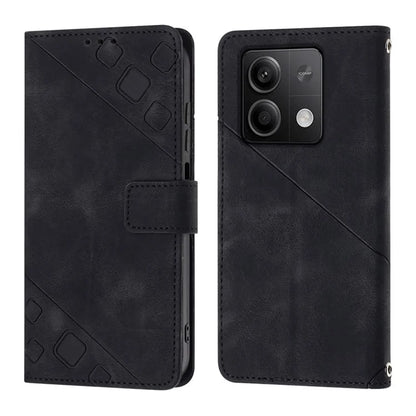 PT005 YB Imprinting Series-7 for Xiaomi Redmi Note 13 5G Case PU Leather Phone Cover Purse with Neck Cord