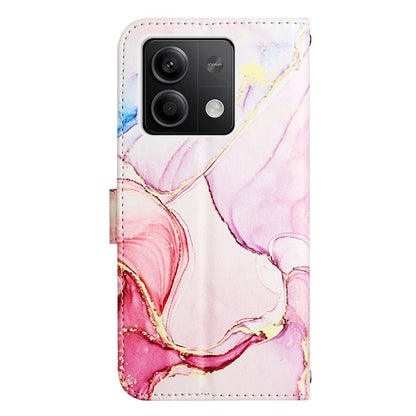 YB Pattern Printing Leather Series-5 For Xiaomi Redmi Note 13 5G Case Marble Phone Wallet Cover with Strap