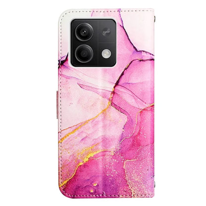 YB Pattern Printing Leather Series-5 For Xiaomi Redmi Note 13 5G Case Marble Phone Wallet Cover with Strap