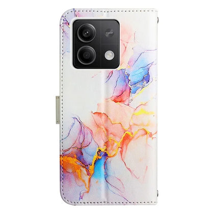 YB Pattern Printing Leather Series-5 For Xiaomi Redmi Note 13 5G Case Marble Phone Wallet Cover with Strap
