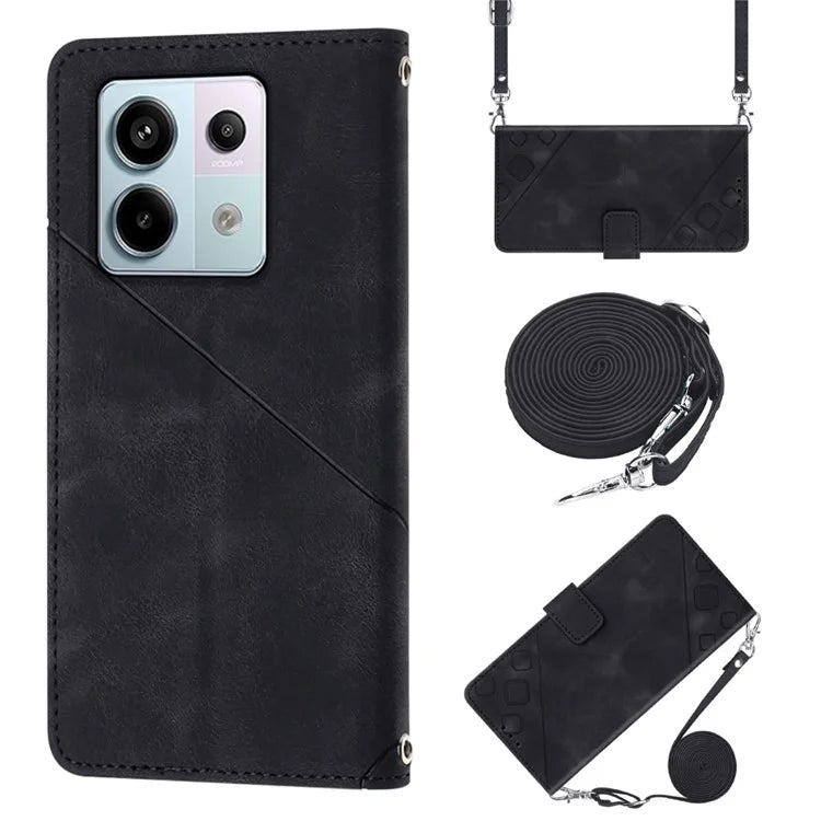 PT005 YB Imprinting Series-7 for Xiaomi Redmi Note 13 Pro 5G / Poco X6 5G Case Crossbody Leather Flip Stand Phone Cover