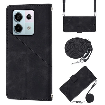 PT005 YB Imprinting Series-7 for Xiaomi Redmi Note 13 Pro 5G / Poco X6 5G Case Crossbody Leather Flip Stand Phone Cover