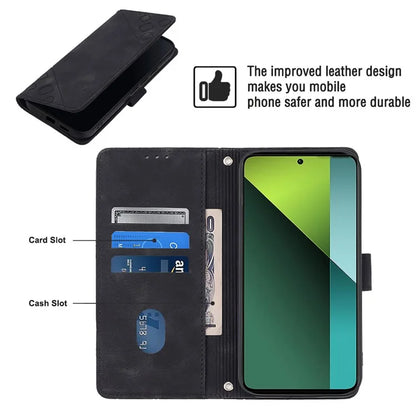 PT005 YB Imprinting Series-7 for Xiaomi Redmi Note 13 Pro 5G / Poco X6 5G Case Crossbody Leather Flip Stand Phone Cover
