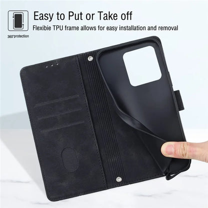 PT005 YB Imprinting Series-7 for Xiaomi Redmi Note 13 Pro 5G / Poco X6 5G Case Crossbody Leather Flip Stand Phone Cover