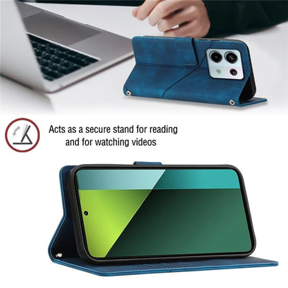 PT005 YB Imprinting Series-7 for Xiaomi Redmi Note 13 Pro 5G / Poco X6 5G Case Crossbody Leather Flip Stand Phone Cover