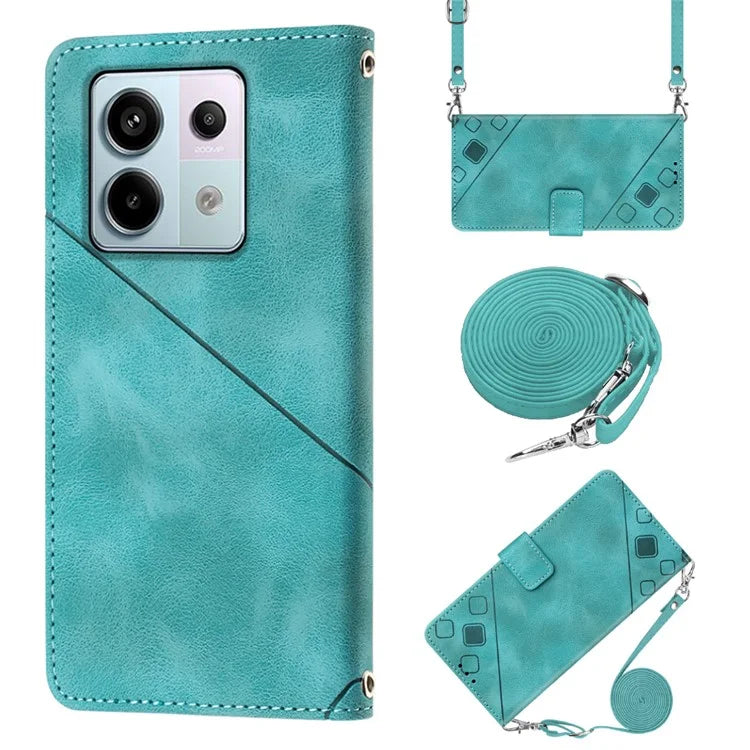 PT005 YB Imprinting Series-7 for Xiaomi Redmi Note 13 Pro 5G / Poco X6 5G Case Crossbody Leather Flip Stand Phone Cover