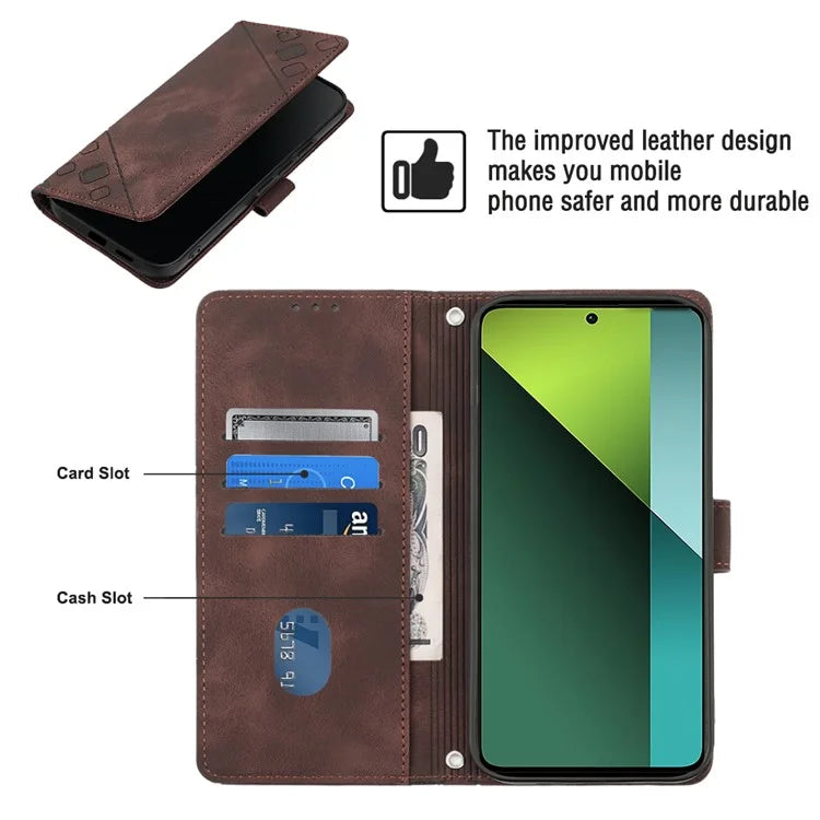 PT005 YB Imprinting Series-7 for Xiaomi Redmi Note 13 Pro 5G / Poco X6 5G Case Crossbody Leather Flip Stand Phone Cover