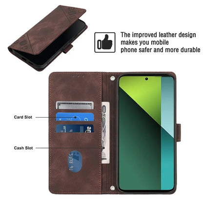 PT005 YB Imprinting Series-7 for Xiaomi Redmi Note 13 Pro 5G / Poco X6 5G Case Crossbody Leather Flip Stand Phone Cover